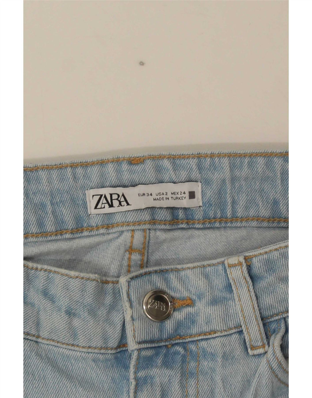 Женские высокие расклешенные джинсы Zara EU 34 2XS W24 L36 синие