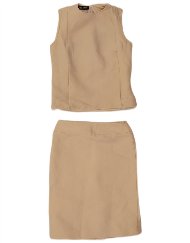 Mila Schon Женская юбка из 2 предметов IT 42 Medium W26 Бежевая шерсть
