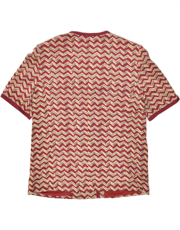 LUISA SPAGNOLI Womens Short Sleeve Blazer Jacket IT 50 XL Red Chevron | Vintage Luisa Spagnoli | Thrift | Second-Hand Luisa Spagnoli | Used Clothing | Messina Hembry 