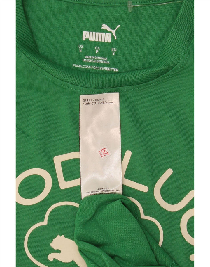 Мужская футболка с рисунком Puma, маленький зеленый хлопок