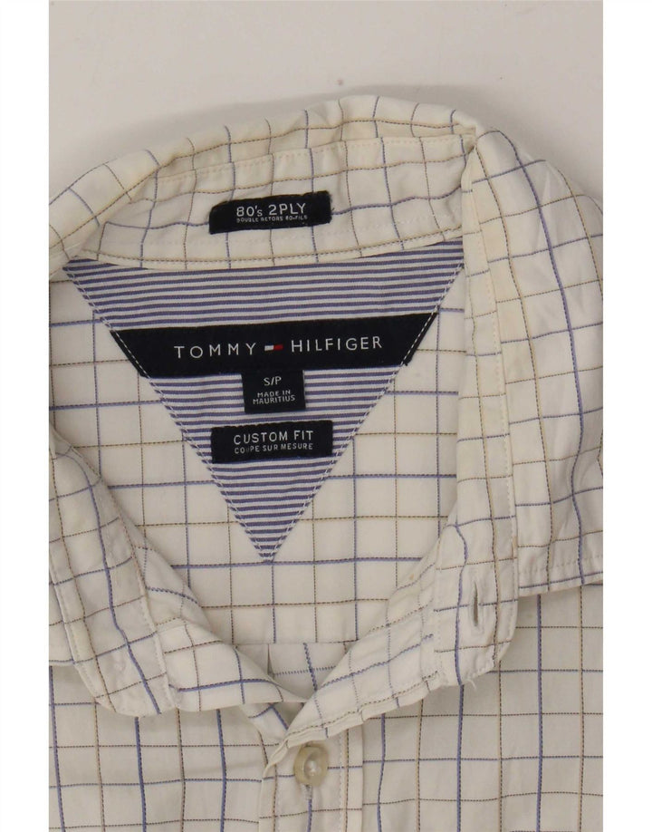 Tommy Hilfiger Мужская рубашка индивидуального кроя, маленькая белая клетка