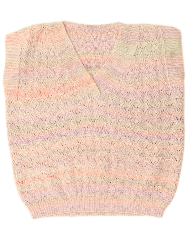 VINTAGE Женская майка-майка UK 16, большая розовая полоска