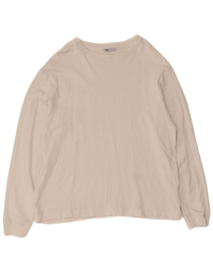 Мужской топ Zara с длинным рукавом, большой белый хлопок
