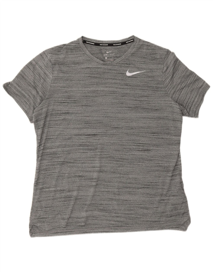 Мужская футболка Nike Dri Fit Top XL, серый полиэстер с крапинками