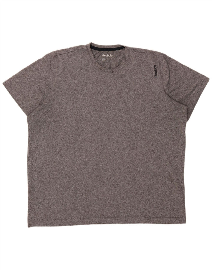 Мужская футболка Reebok Top 2XL Серая в крапинку из полиэстера