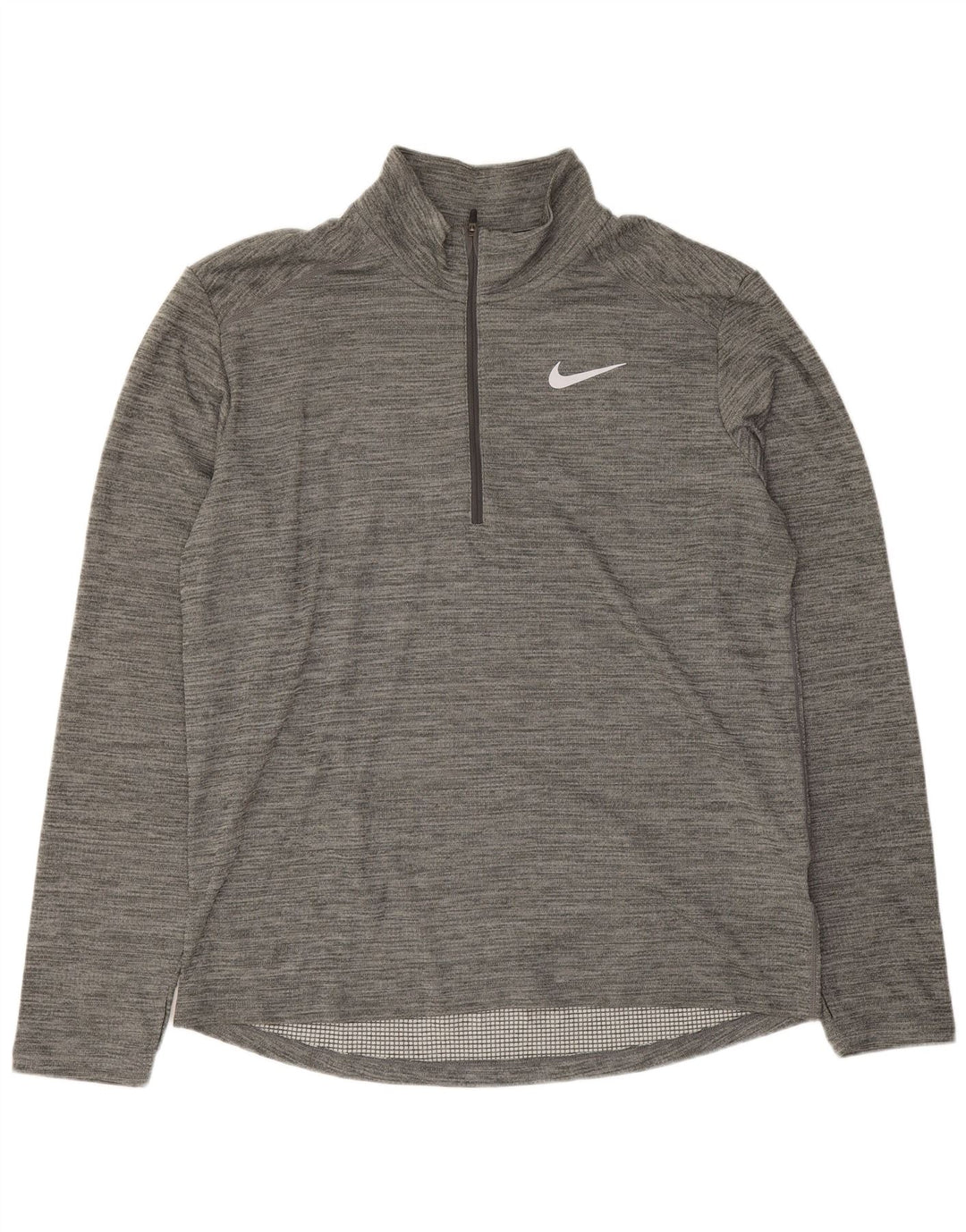 Мужской пуловер с воротником на молнии Nike Dri Fit, большой серый в крапинку