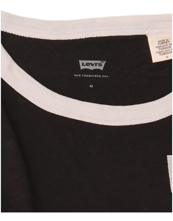 Женская футболка Levi's Top UK 14, средний черный, цветной блок