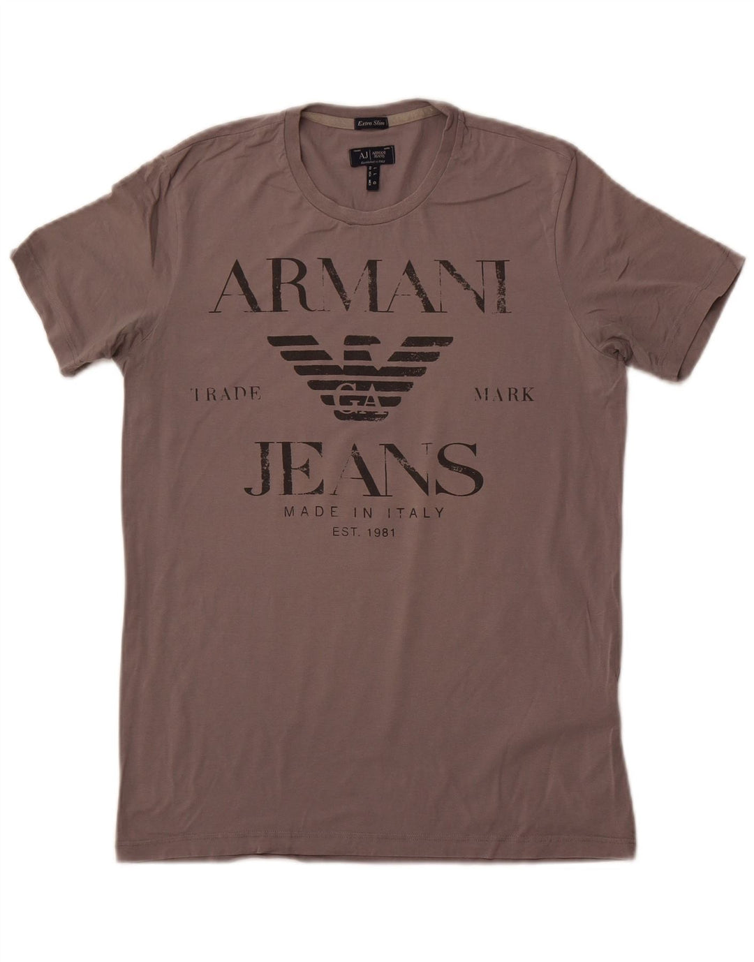 Armani Jeans Мужская очень тонкая футболка с рисунком, большой серый хлопок