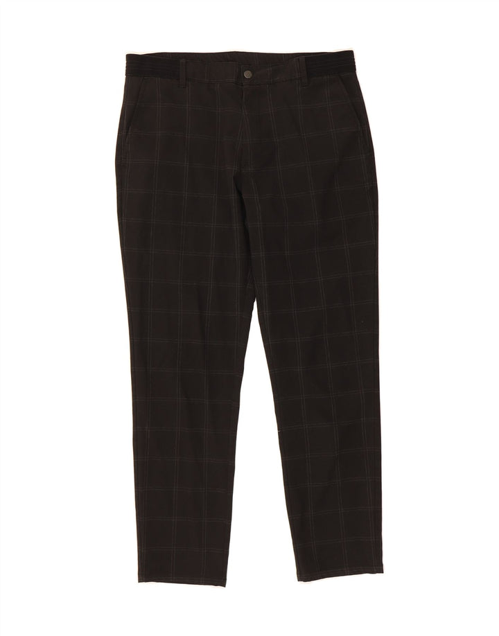 ZARA Mens Slim Chino Trousers Large W34 L29 Black Check Vintage Zara and Second-Hand Zara from Messina Hembry 