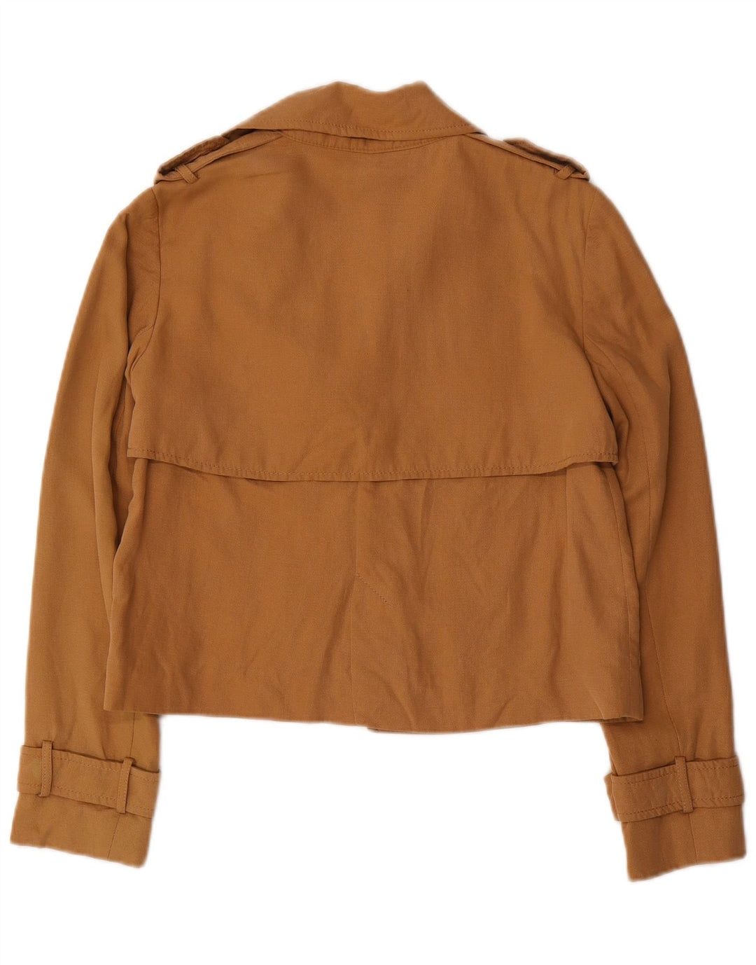 Женский укороченный открытый пиджак оверсайз Zara UK 6 XS, коричневый лиоцелл
