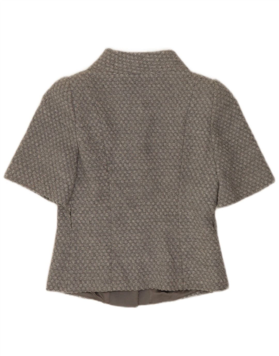 BENETTON Женский укороченный пиджак с короткими рукавами на 4 пуговицах IT 38 XS Серый