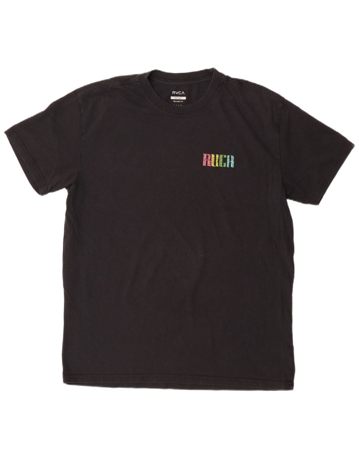 Мужская футболка свободного кроя RVCA с рисунком, большой черный цвет