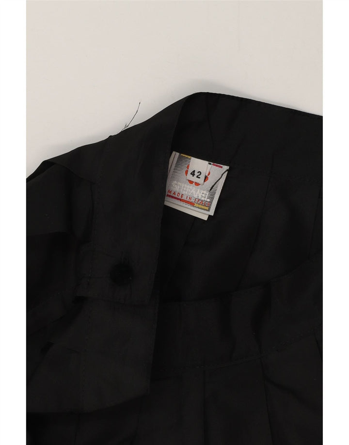 STEFANEL Женская мини-плиссированная юбка с завышенной талией IT 42 Medium W26 Черный