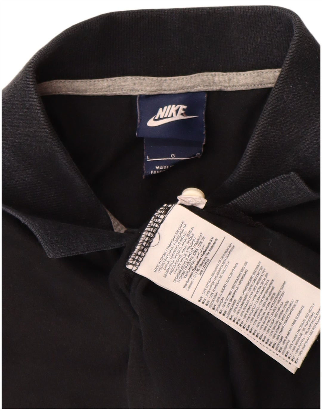 Мужская рубашка-поло с графическим рисунком Nike, большая черная хлопковая рубашка с цветными блоками
