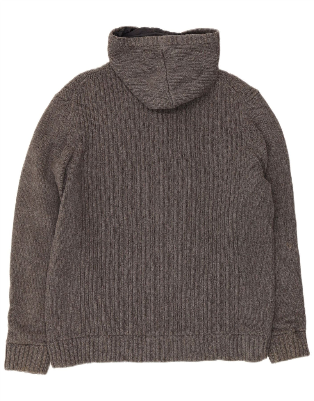 Мужская вязаная двусторонняя куртка с капюшоном Massimo Dutti UK 42 XL серая