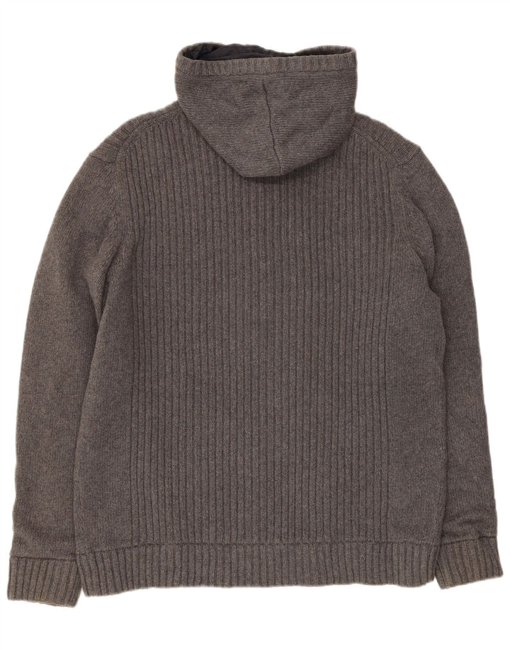 Мужская вязаная двусторонняя куртка с капюшоном Massimo Dutti UK 42 XL серая