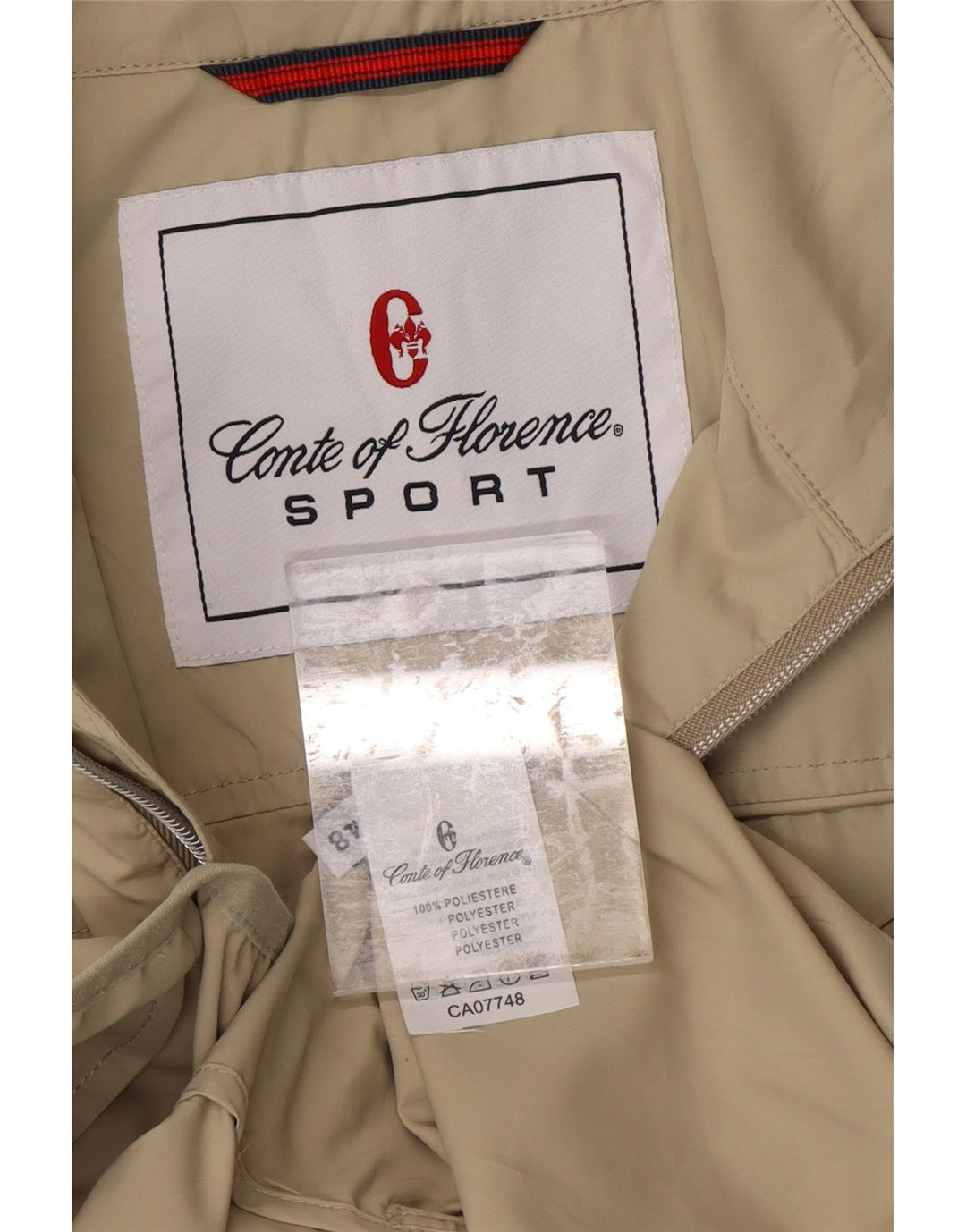 CONTE OF FLORENCE Womens Sleeveless Tracksuit Top Jacket IT 48 XL Beige Vintage Conte of Florence and Second-Hand Conte of Florence from Messina Hembry 