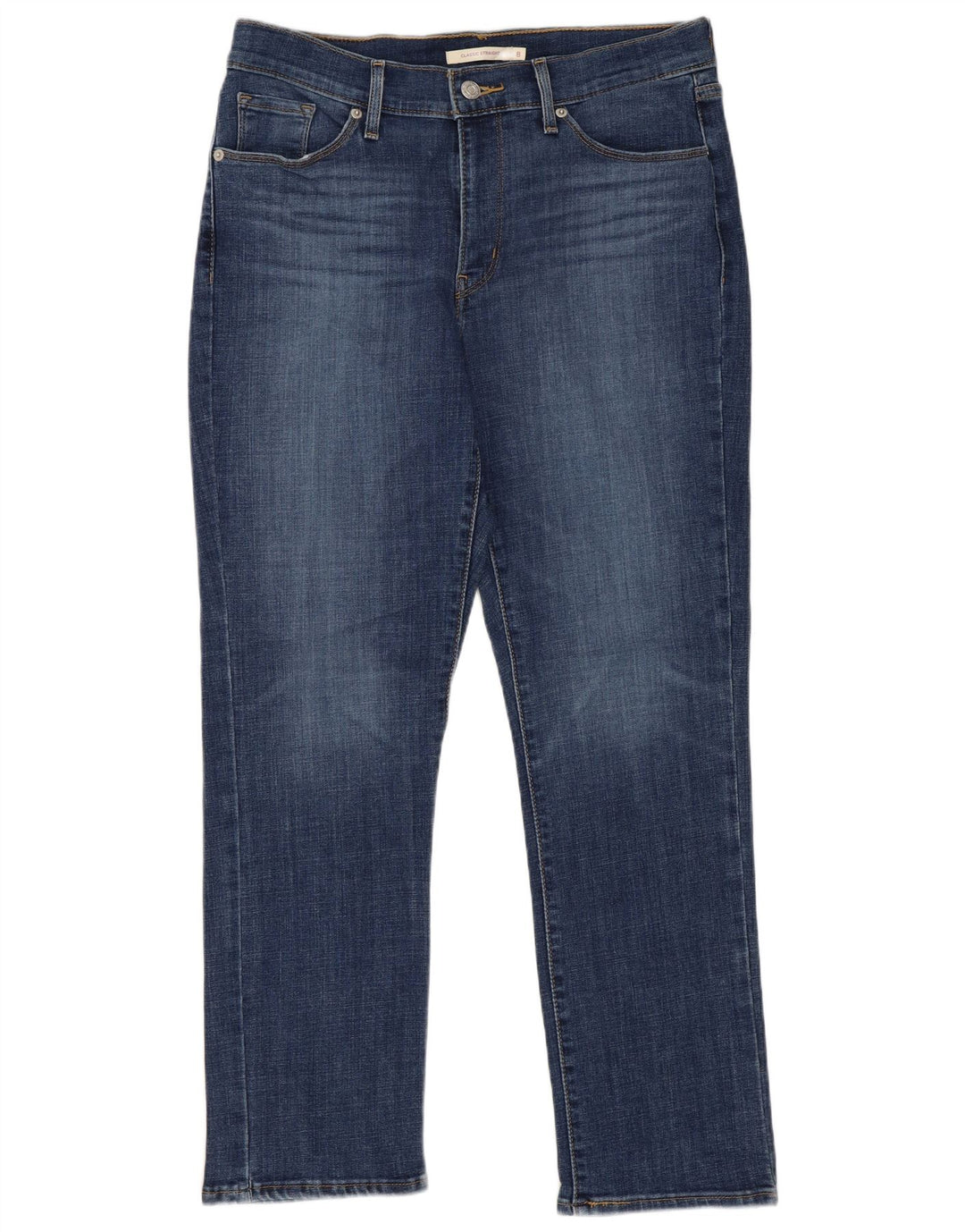 Женские классические прямые джинсы Levi's США 8, средние W29 L28, синие, хлопок