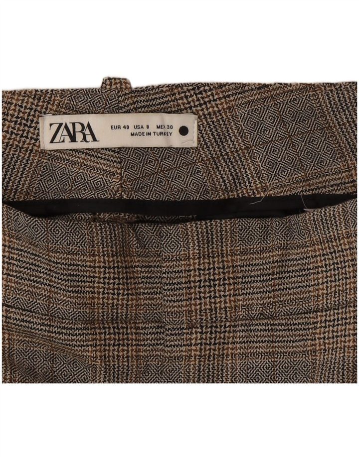 Женские укороченные брюки Zara EU 40 Medium W30 L28, серый полиэстер в клетку