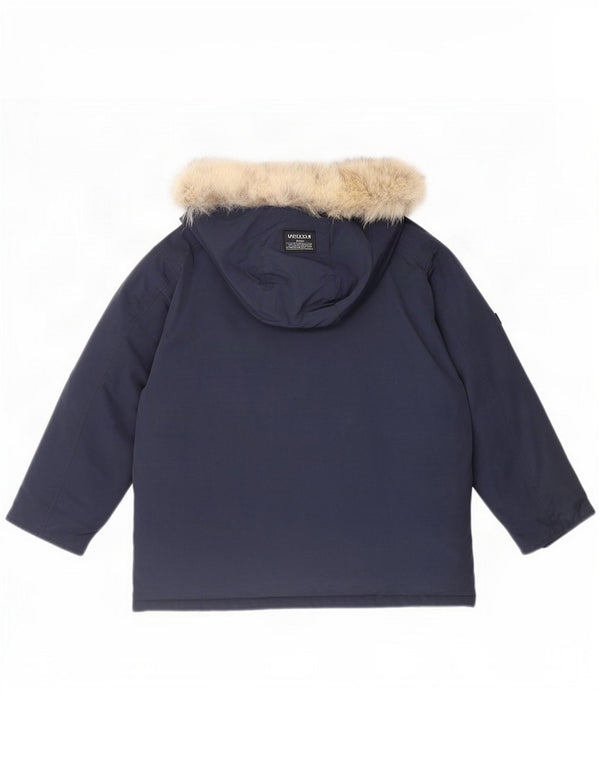 Woolrich Стеганая куртка с капюшоном для мальчиков 11-12 лет Темно-синий хлопок