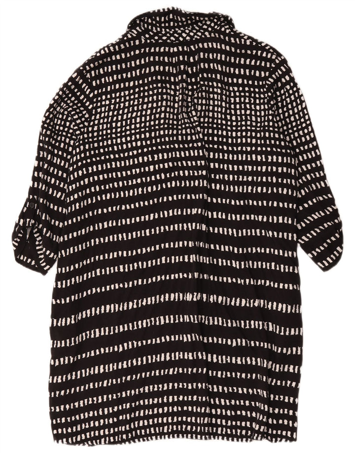 Женское базовое платье Hobbs с рукавом 3/4, Великобритания, 18 XL, черное, вискоза с геометрическим рисунком