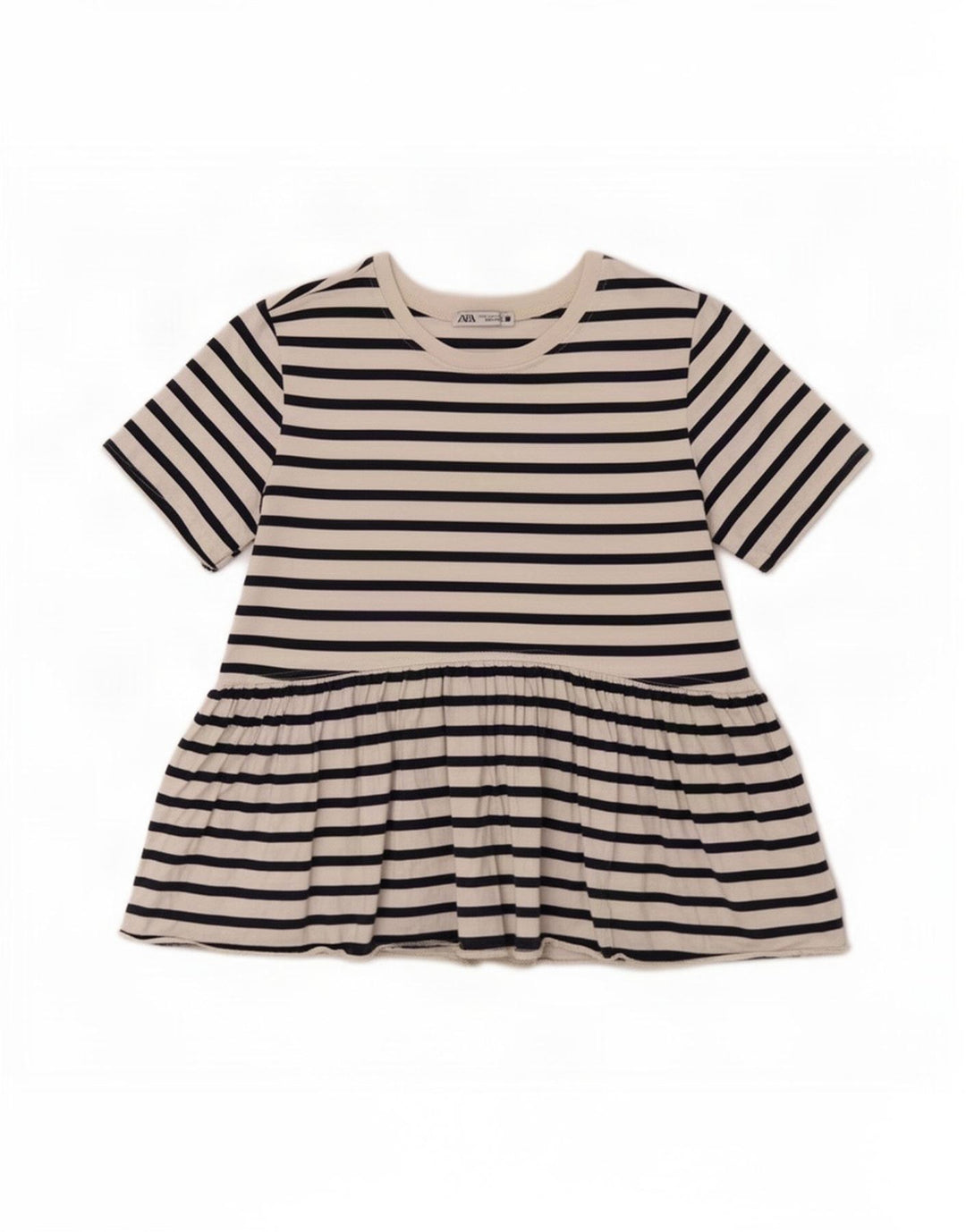 Женская блузка Zara Top UK 10, маленькая белая полоска