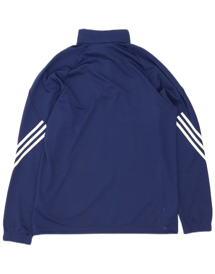 Мужской пуловер с воротником на молнии Adidas Climalite, большой темно-синий