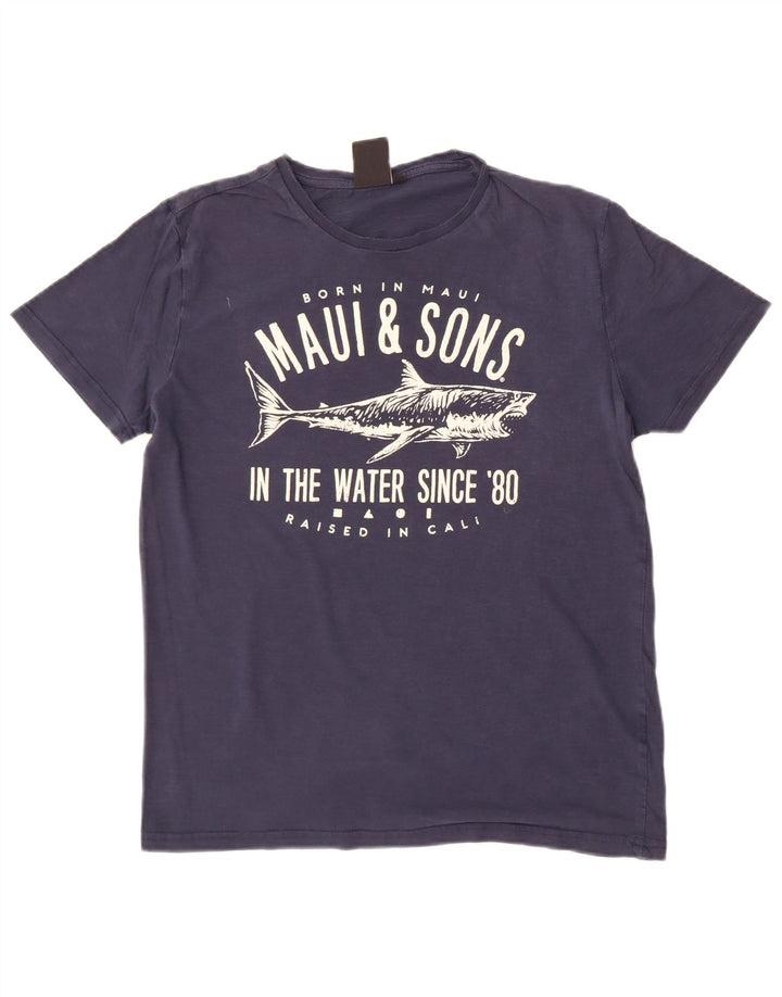 Мужская футболка с рисунком Maui and Sons, средний темно-синий
