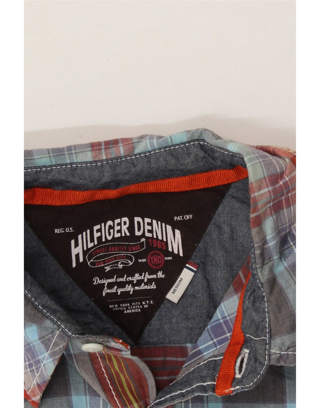 TOMMY HILFIGER Mens Flannel Shirt Medium Multicoloured Check Cotton Vintage Tommy Hilfiger and Second-Hand Tommy Hilfiger from Messina Hembry 