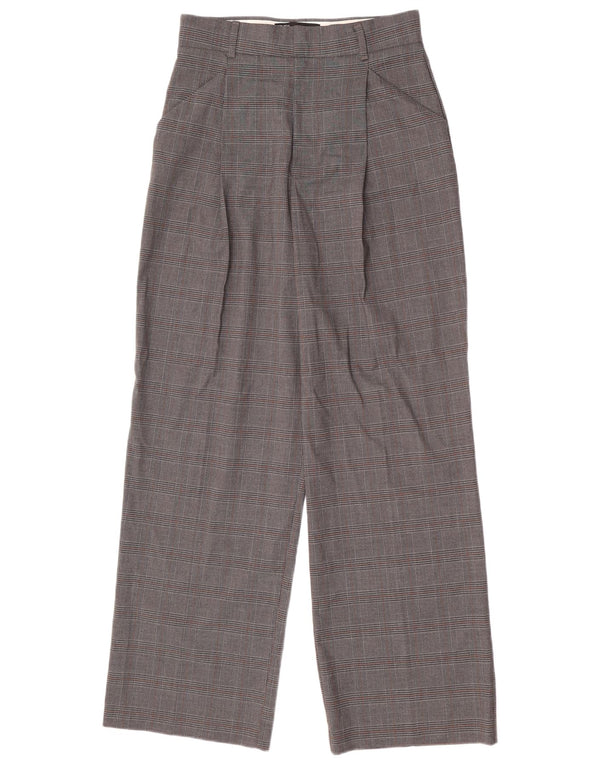 Женские повседневные широкие брюки Zara UK 8, маленькие W26 L30, серые в клетку