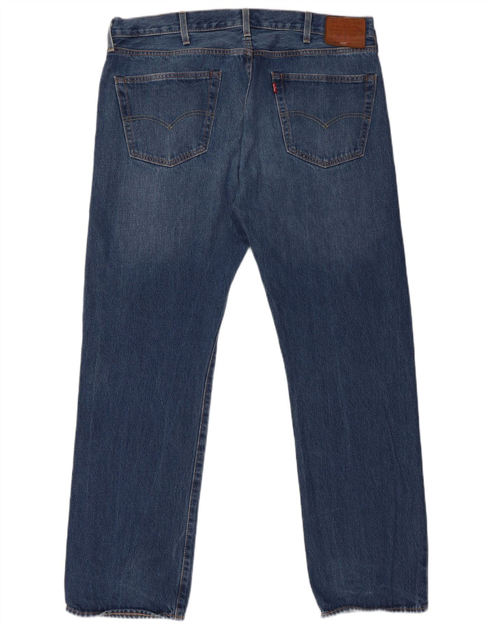 Мужские прямые джинсы LEVI'S 501 W38 L32 синие, хлопок