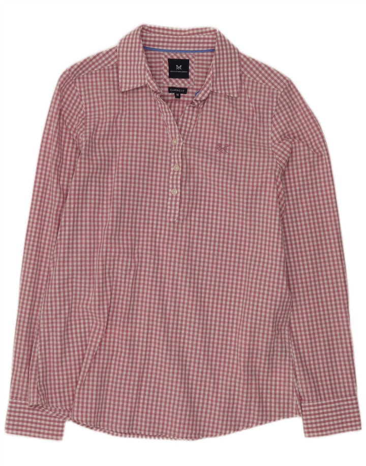 Crew Clothing Женский пуловер классического кроя, Великобритания, 10 шт., маленький фиолетовый в клетку