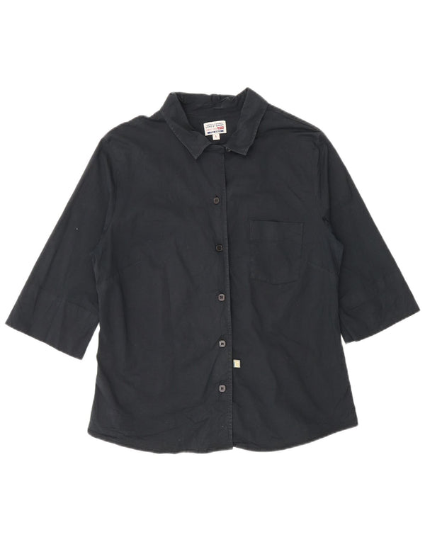 Женская рубашка Levi's с рукавом 3/4, Великобритания 14, большой черный хлопок
