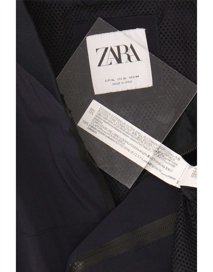 Мужская куртка-бомбер Zara IT 44 XL Темно-синий нейлон
