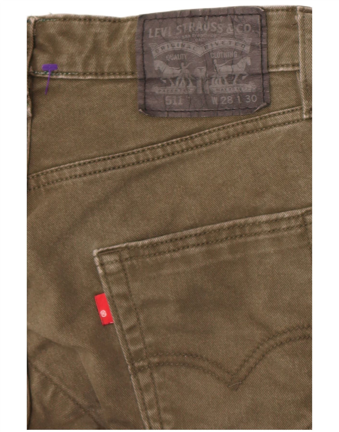 Мужские джинсы Levi's Slim 511 W28 L26, зеленый хлопок