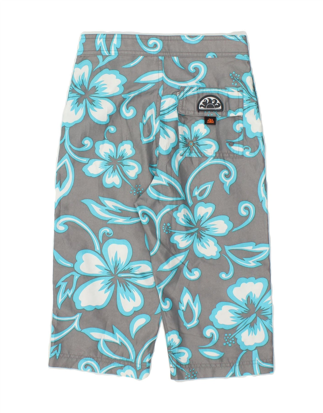 SUNDEK Boys Swimming Shorts 11-12 Years Grey Floral Polyester Vintage Sundek and Second-Hand Sundek from Messina Hembry 