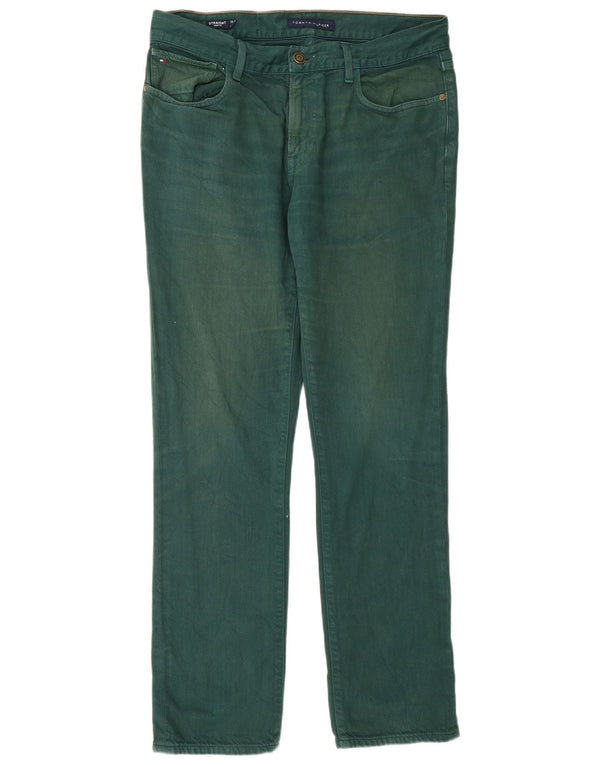 Мужские прямые джинсы Tommy Hilfiger Droite W33 L32, зеленый хлопок