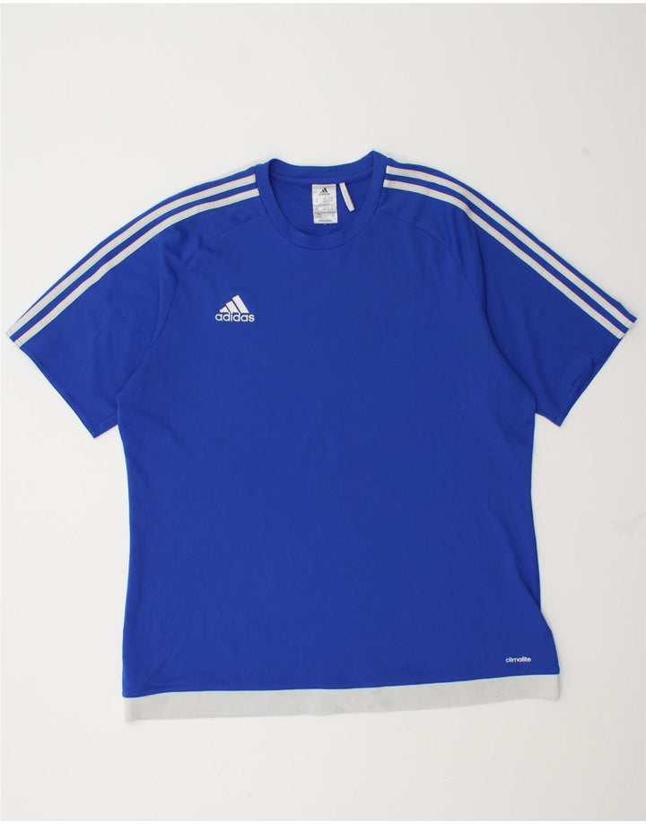 Мужская футболка Adidas Climalite Top XL Синяя с цветными блоками из полиэстера