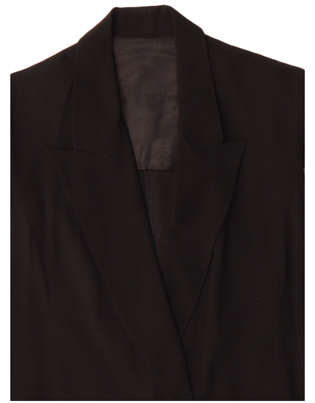 Винтажный женский пиджак с коротким рукавом и 1 пуговицей IT 48 XL, черный ацетат