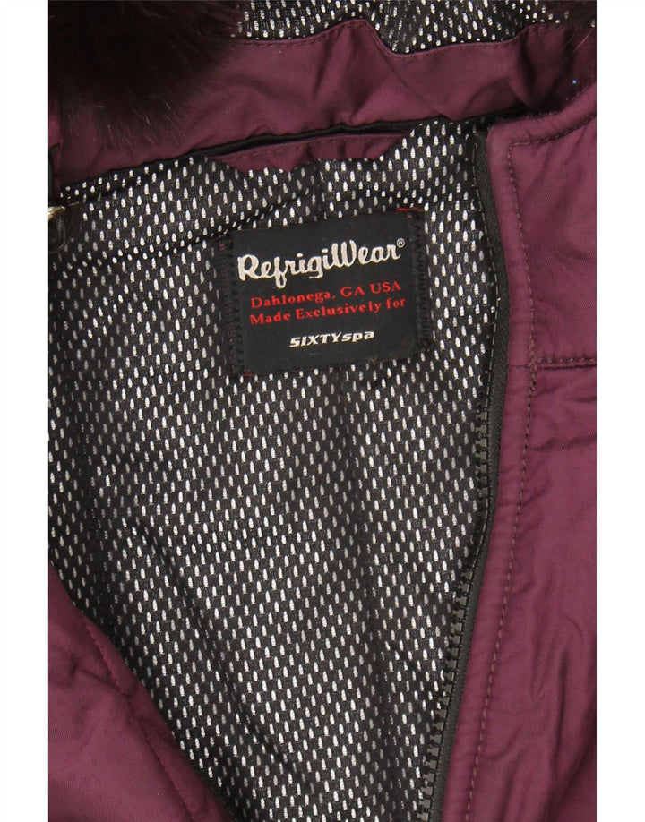 REFRIGIWEAR Girls Hooded Padded Jacket 13-14 Years Purple Polyamide Vintage Refrigiwear and Second-Hand Refrigiwear from Messina Hembry 