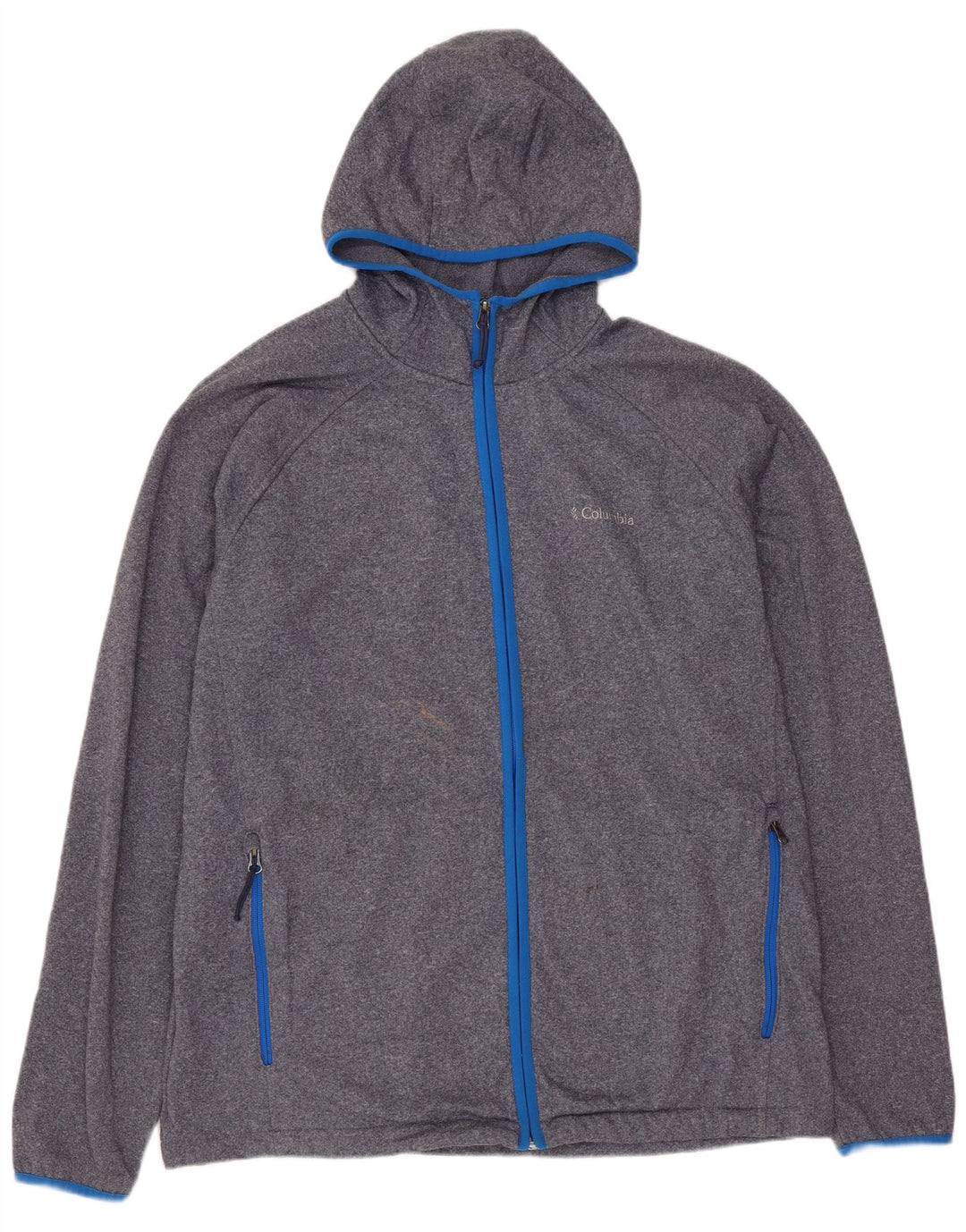 Мужской свитер с капюшоном COLUMBIA на молнии XL, темно-синий, полиэстер с крапинками