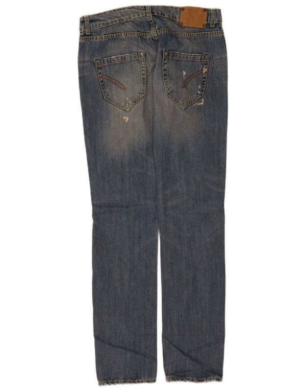 Dondup Женские прямые джинсы с потертостями W30 L34 Синий хлопок