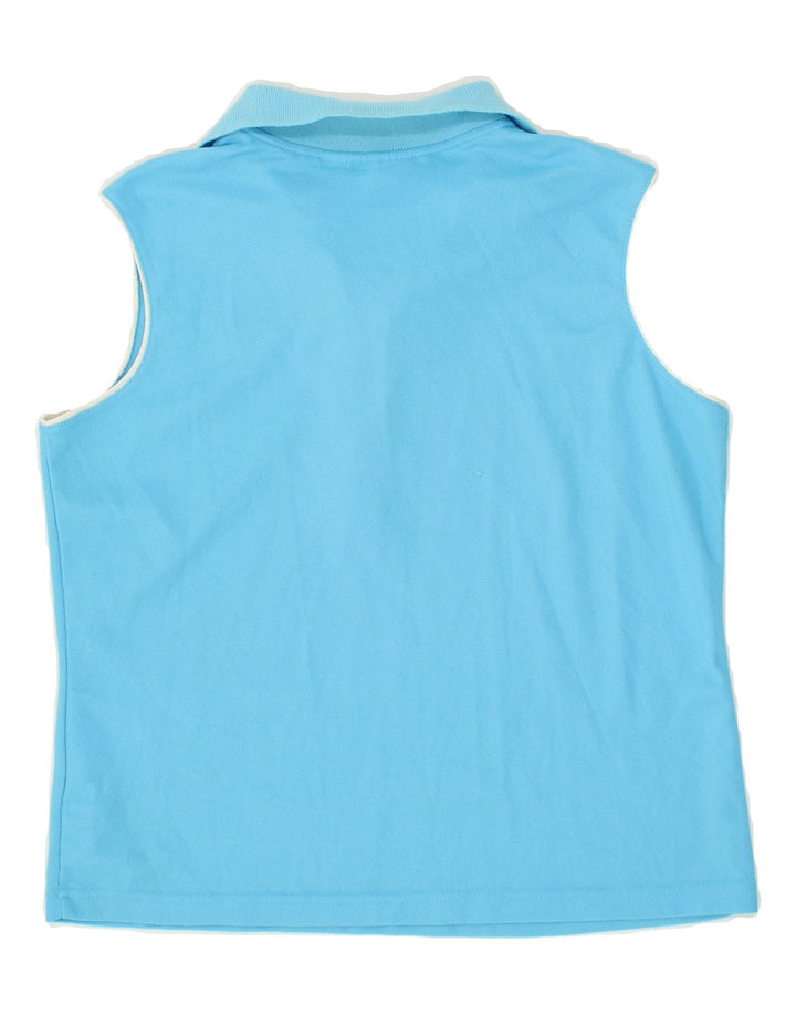 PUMA Womens Sleeveless Polo Shirt UK 12 Medium Blue Vintage Puma and Second-Hand Puma from Messina Hembry 