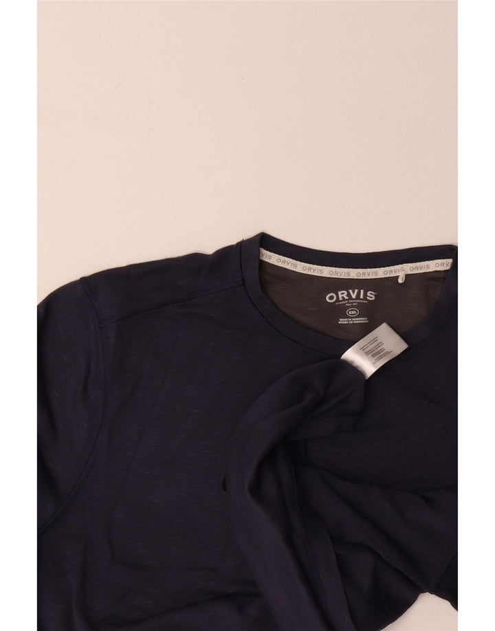 Мужской топ ORVIS с длинным рукавом 2XL, темно-синий, вискоза с крапинками