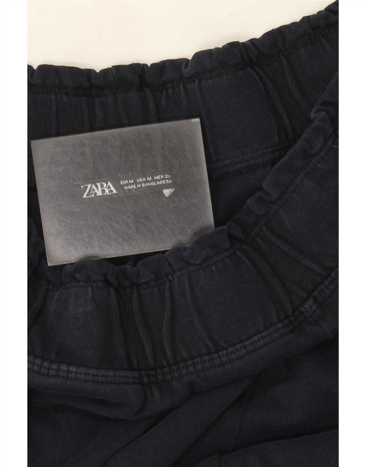 Женские широкие брюки Zara UK 14, средние, темно-синие