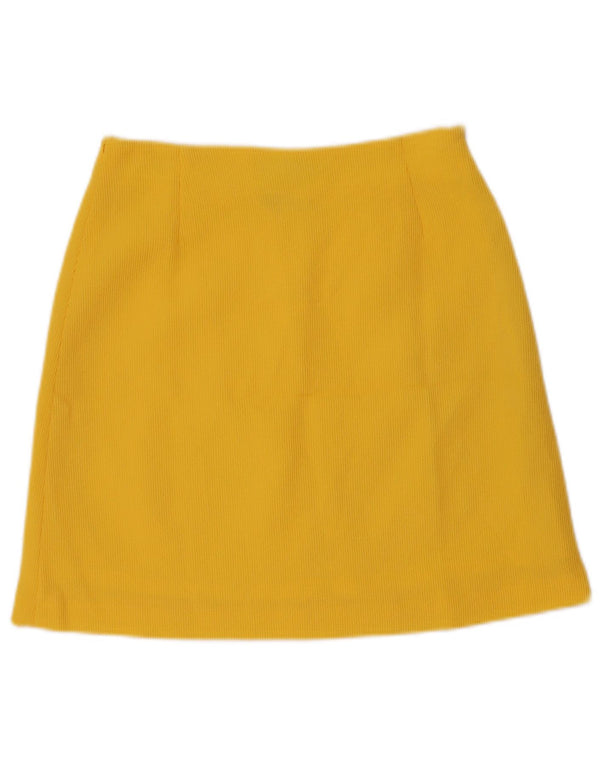 Винтажная женская юбка-трапеция IT 42 Medium W28 Желтый Полиамид