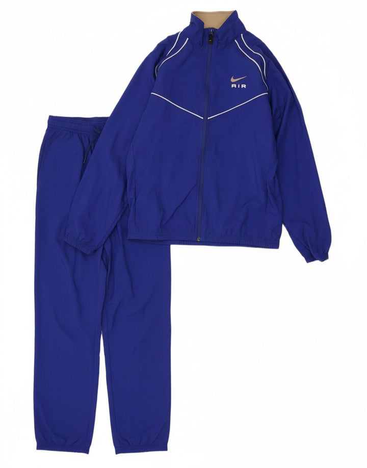 NIKE Boys Graphic Full Tracksuit 13-14 Years XL Blue Nylon