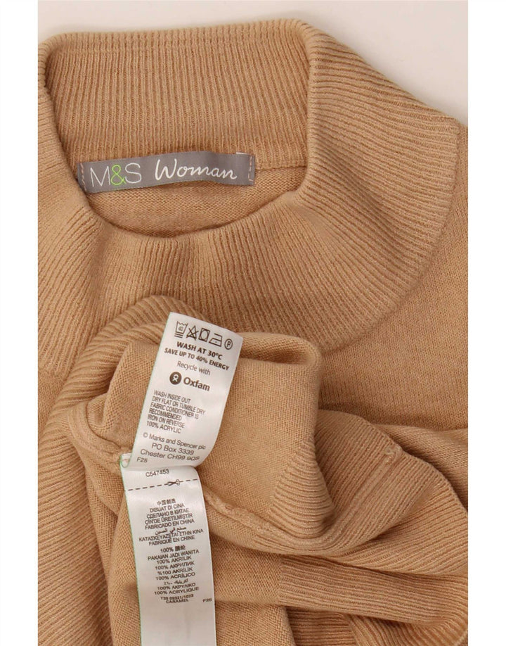 Женский джемпер с высоким воротником Marks & Spencer, Великобритания, 8, маленький, бежевый, акрил