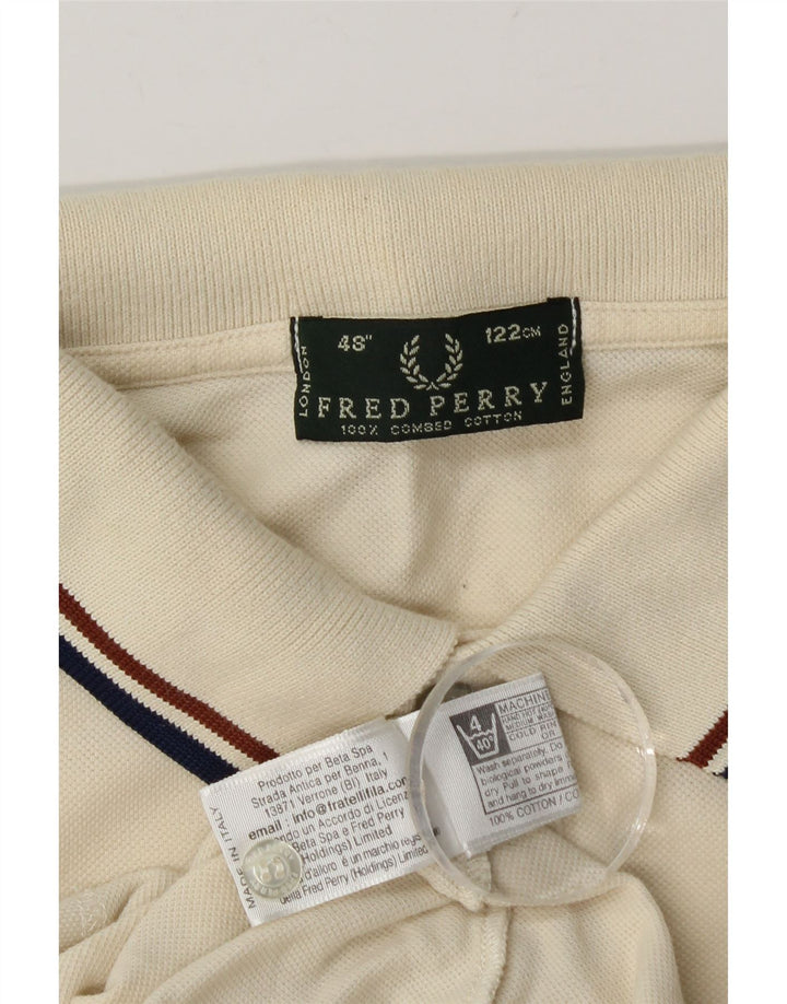 Мужская рубашка-поло Fred Perry большого размера из белого хлопка