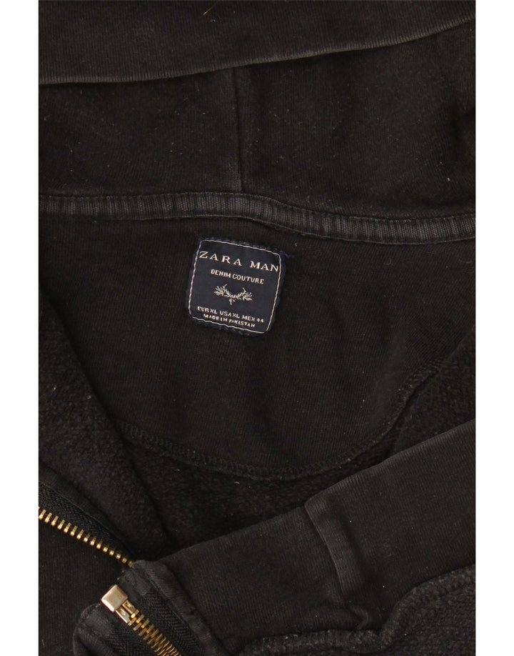 Мужской свитер с капюшоном на молнии Zara XL, черный